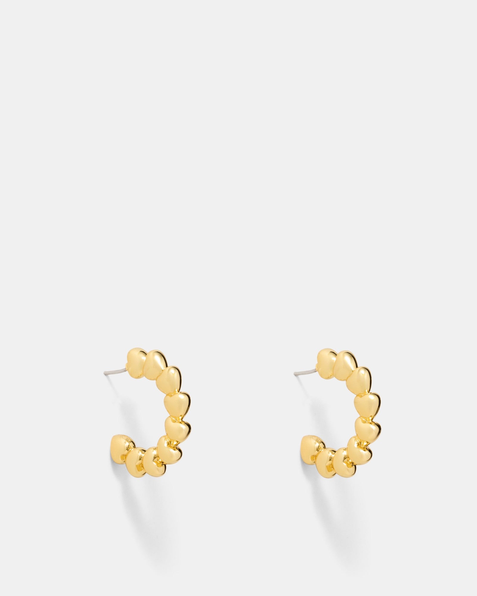 Fated Heart Hoop Earrings - Gold