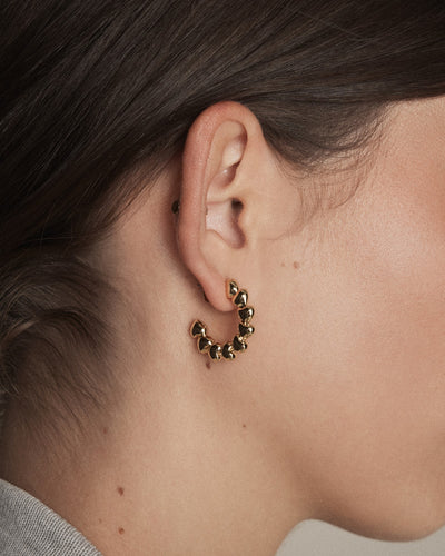 Fated Heart Hoop Earrings - Gold