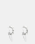 Fated Heart Hoop Earrings - Silver