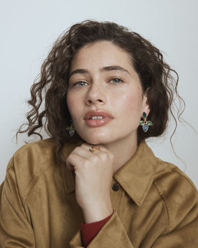 Bumper Pear Earrings - Green