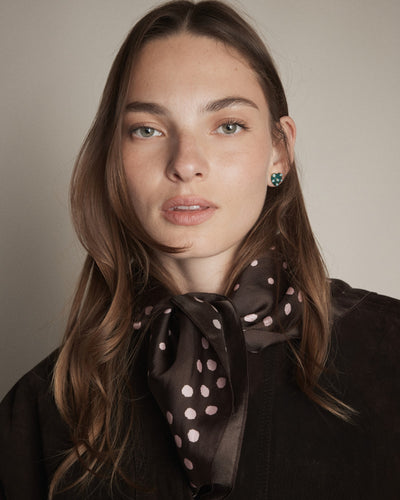 Dizzy Dots Large Scarf - Chocolate