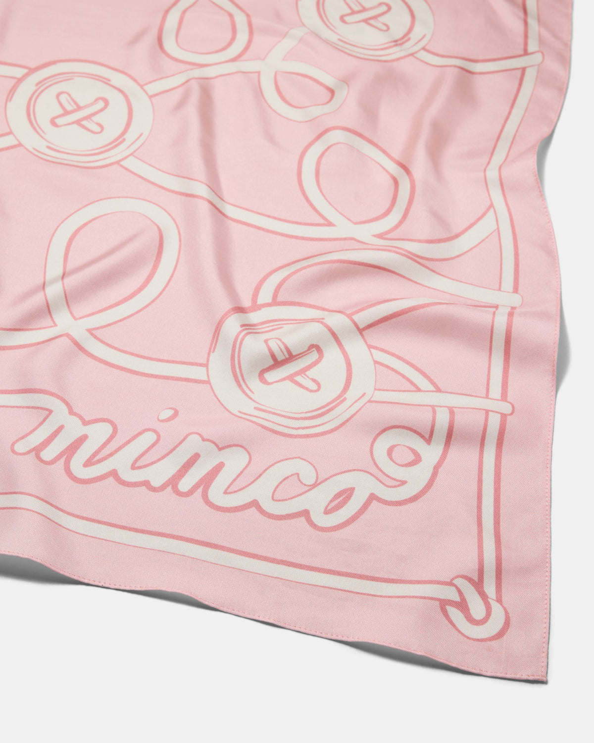 Mim Button Square Scarf - Pink