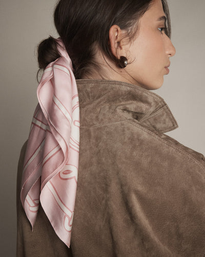 Mim Button Square Scarf - Pink