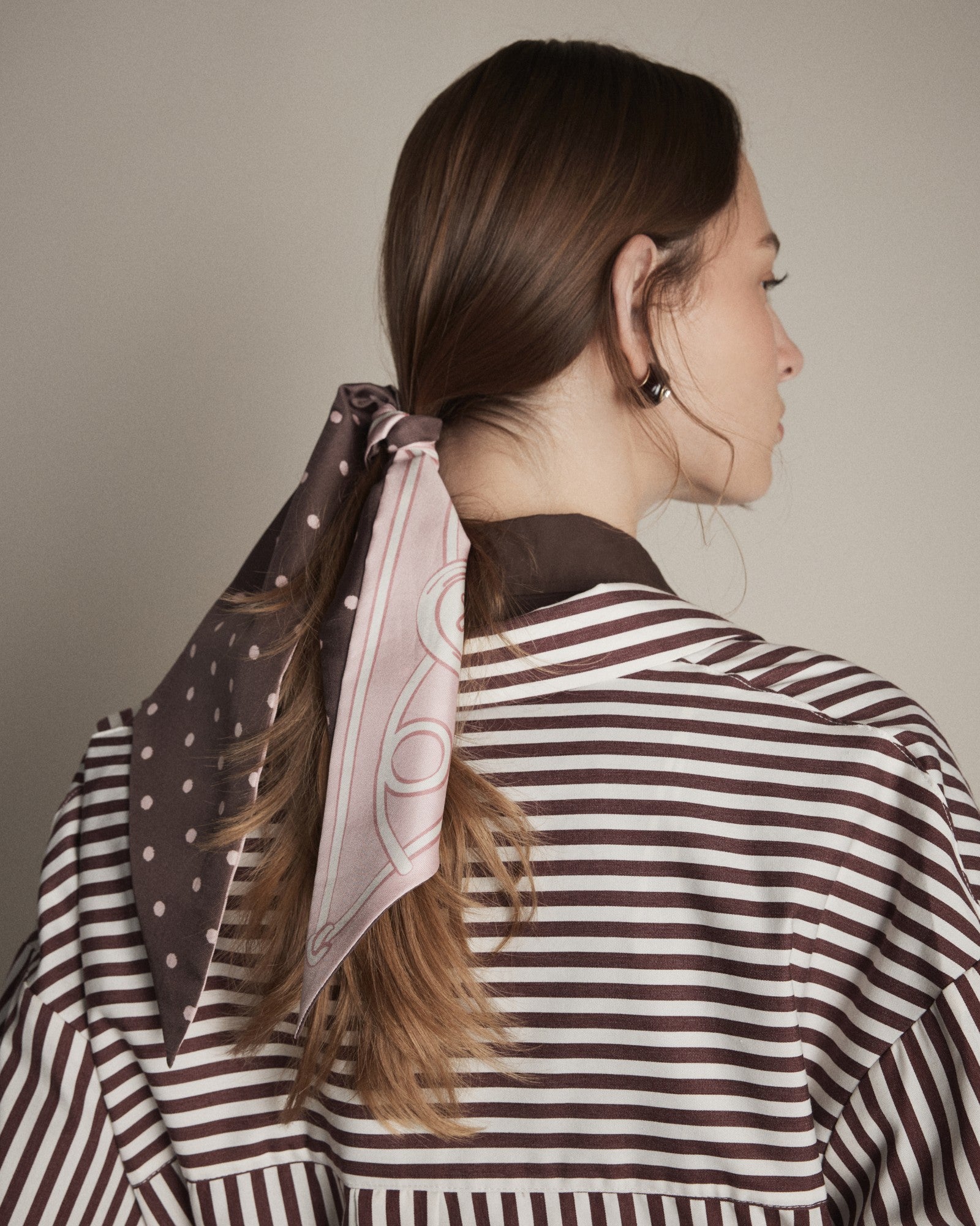 Mim Button Thin Scarf - Pink