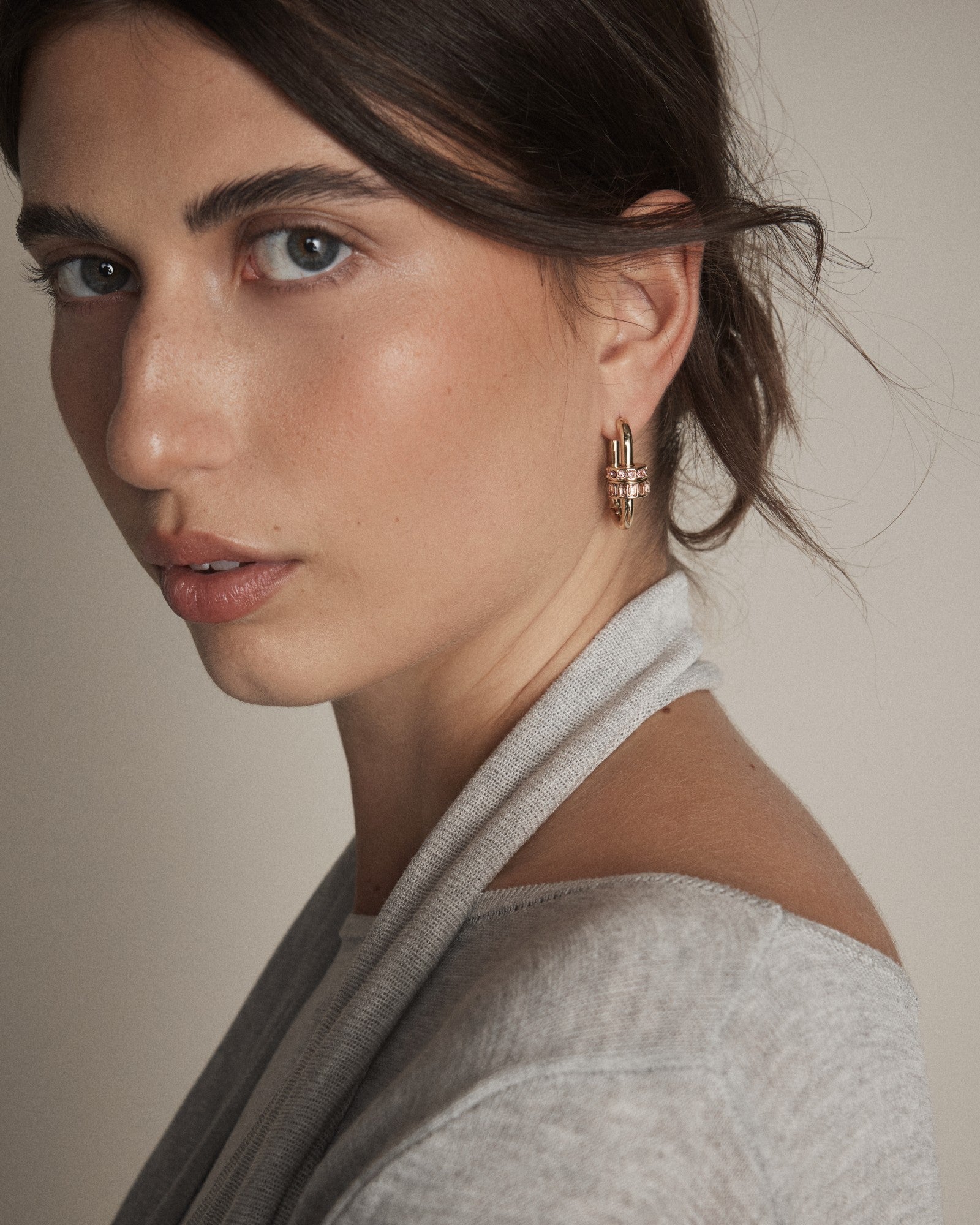 Marla Hoop Earrings - Pink Salt