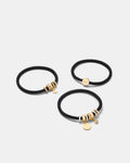 Glinted Hair Tie Set - Black