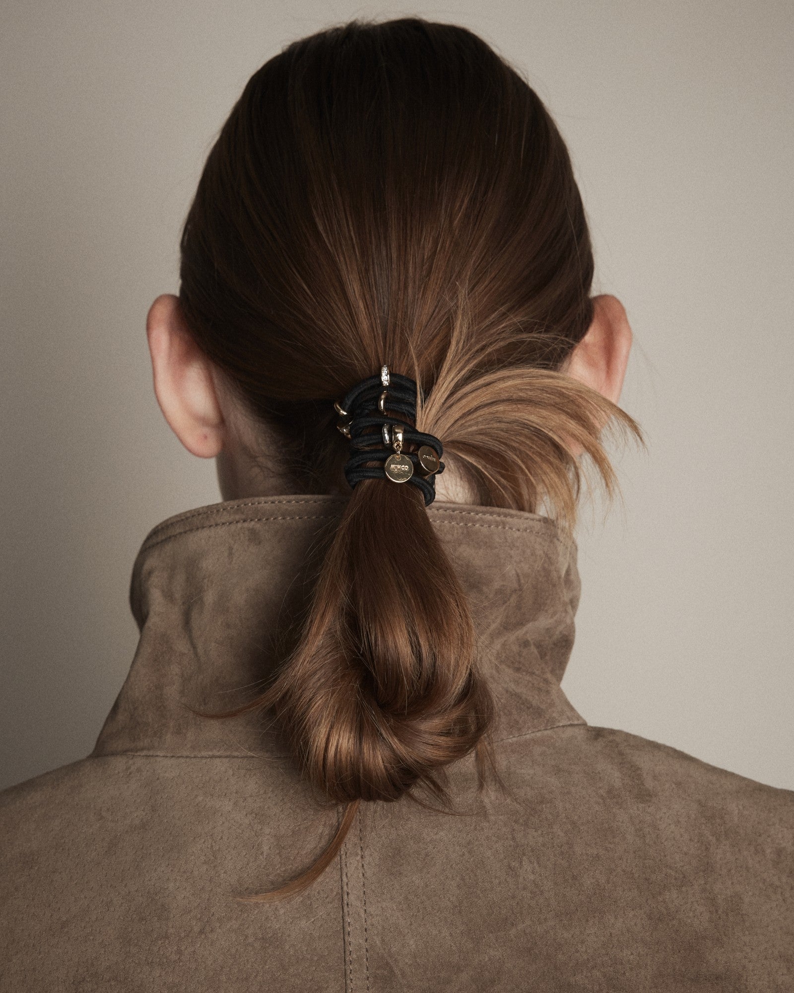 Glinted Hair Tie Set - Black