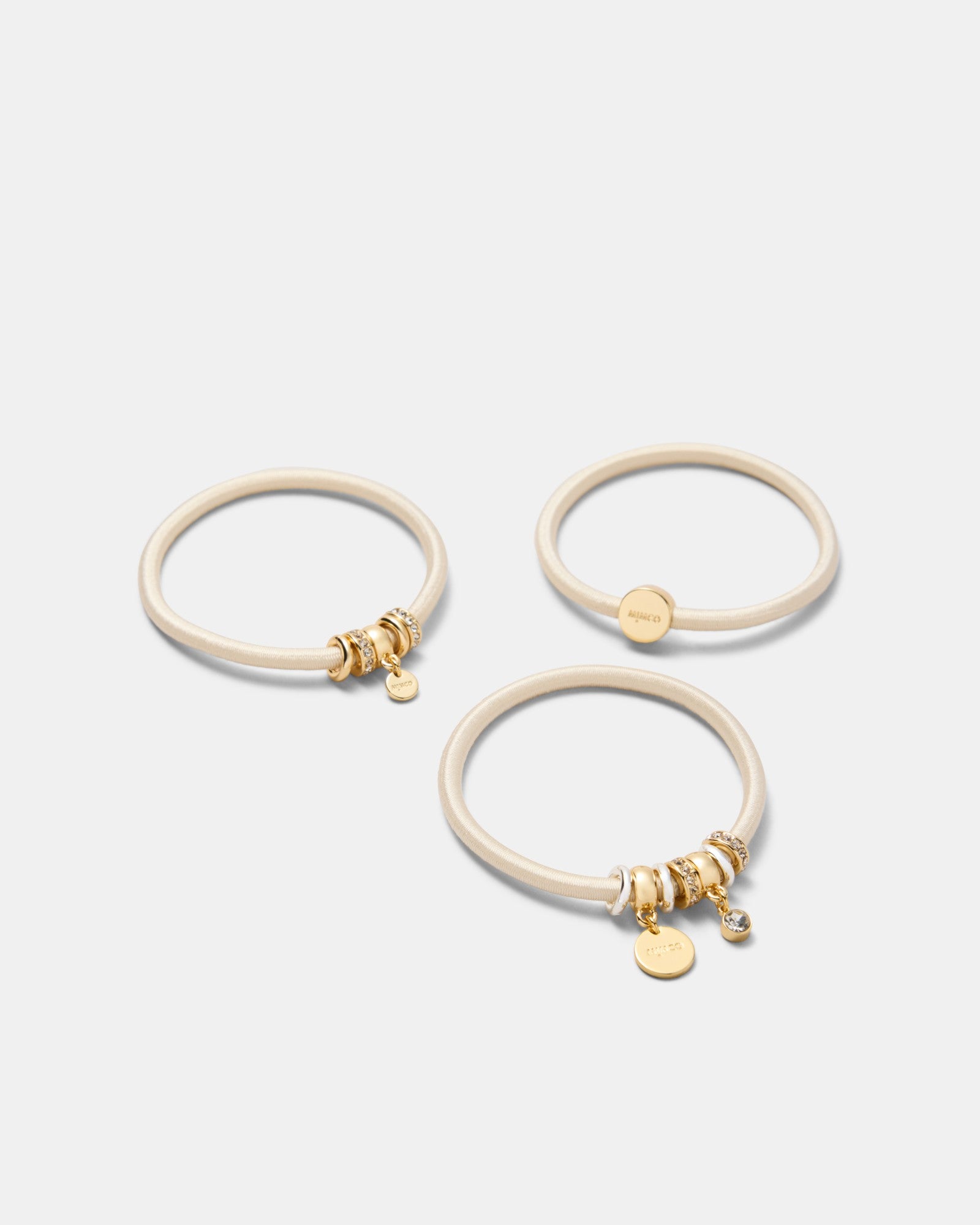 Glinted Hair Tie Set - Neutral