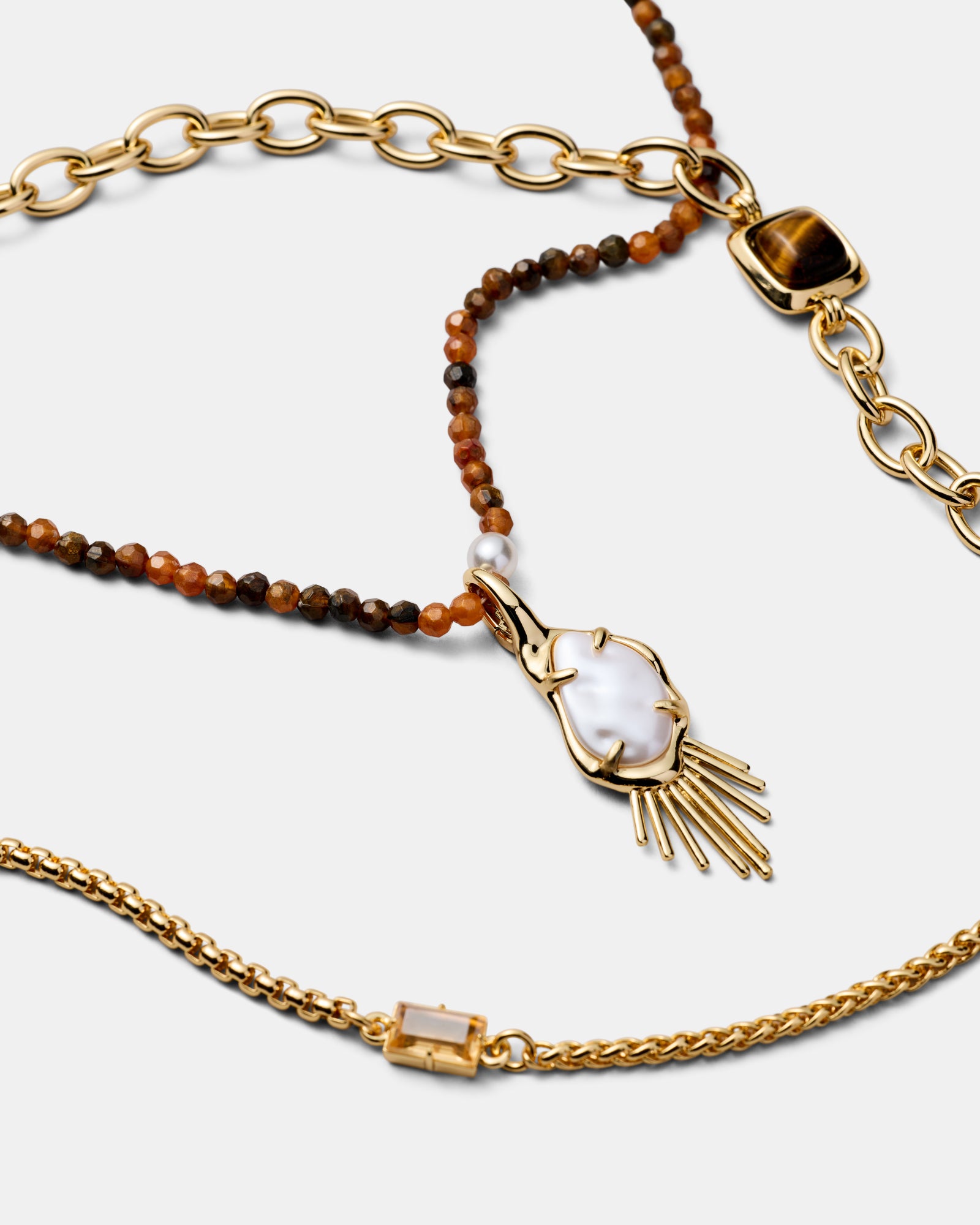 Sunray Trio Necklace - Gold