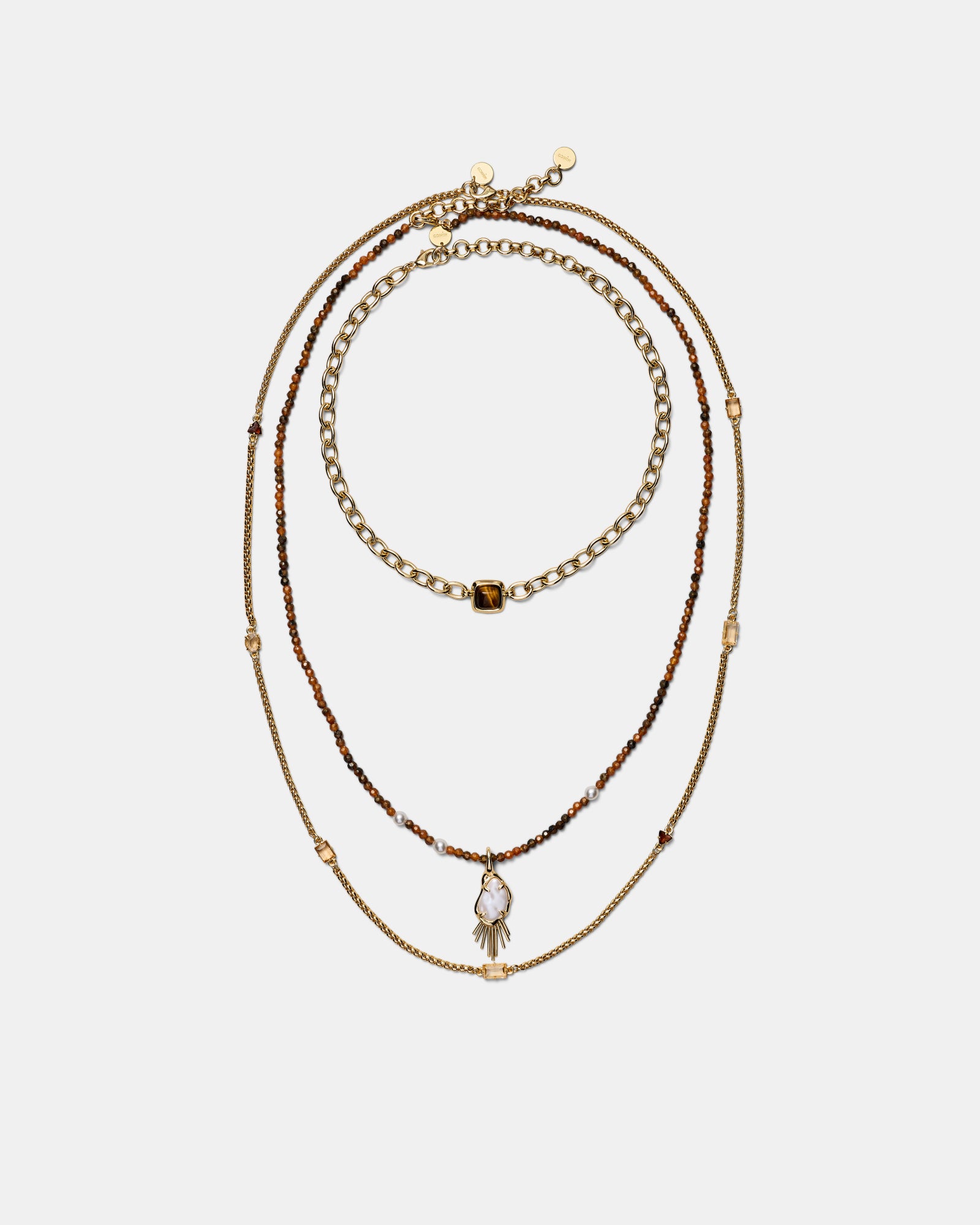 Sunray Trio Necklace - Gold