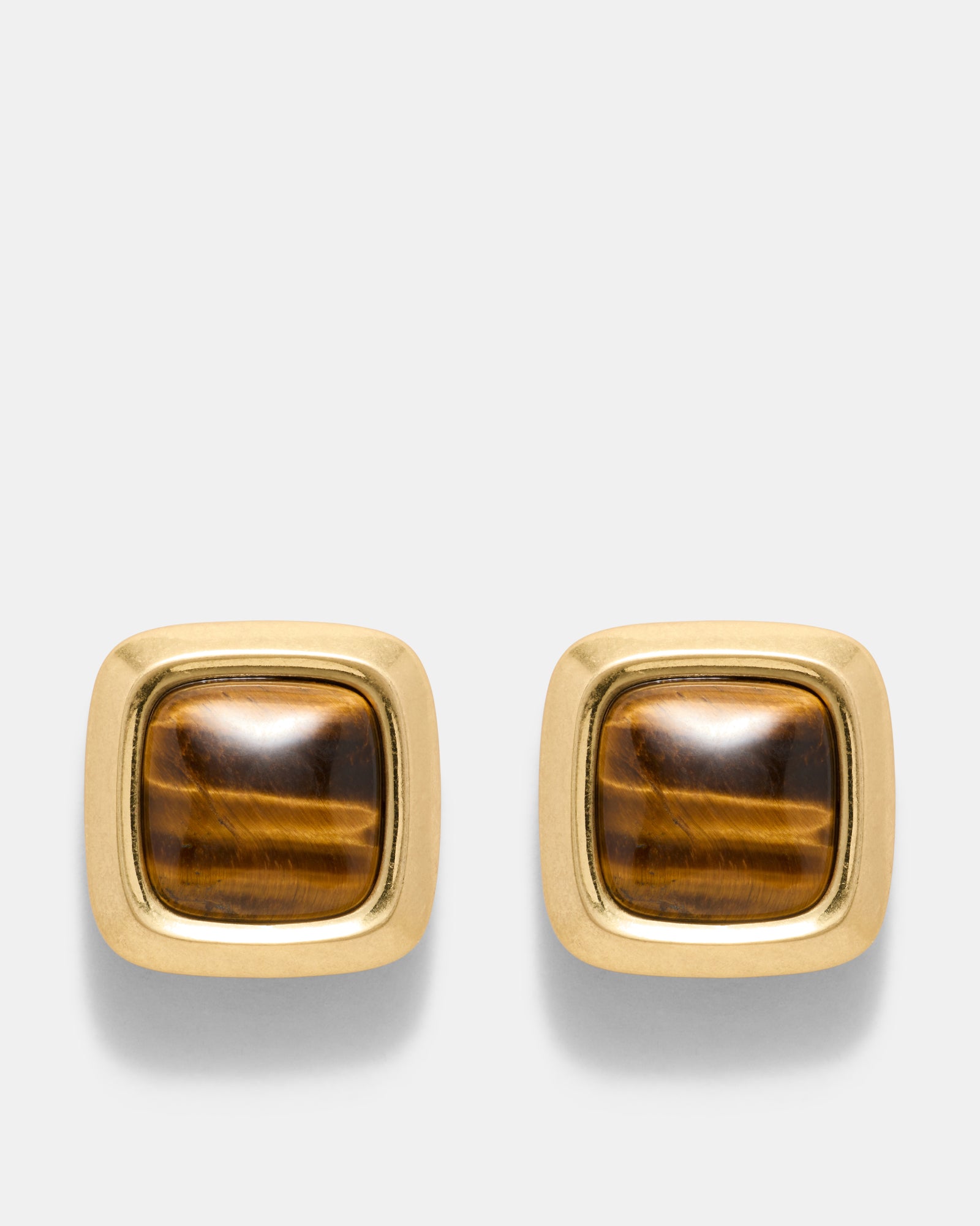 Abundance Stone Stud Earrings - Caramel