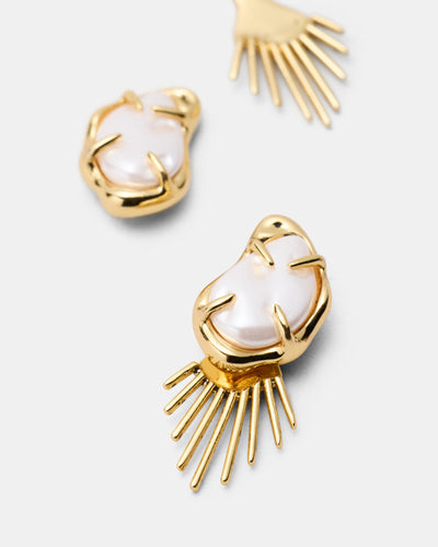 Sunray Earrings Jacket - Gold