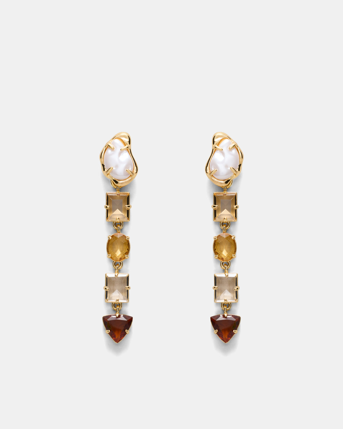 Ornithea Long Drop Earrings - Gold