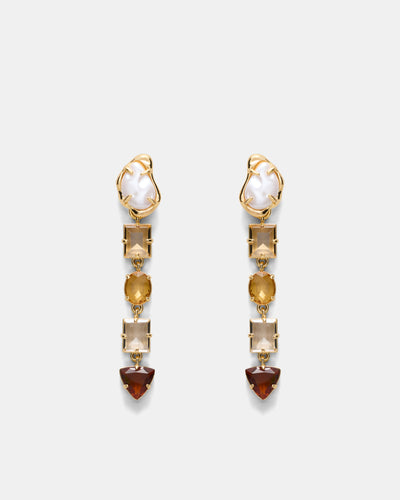 Ornithea Long Drop Earrings - Gold