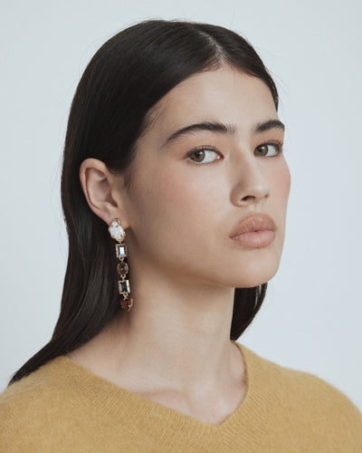 Ornithea Long Drop Earrings - Gold
