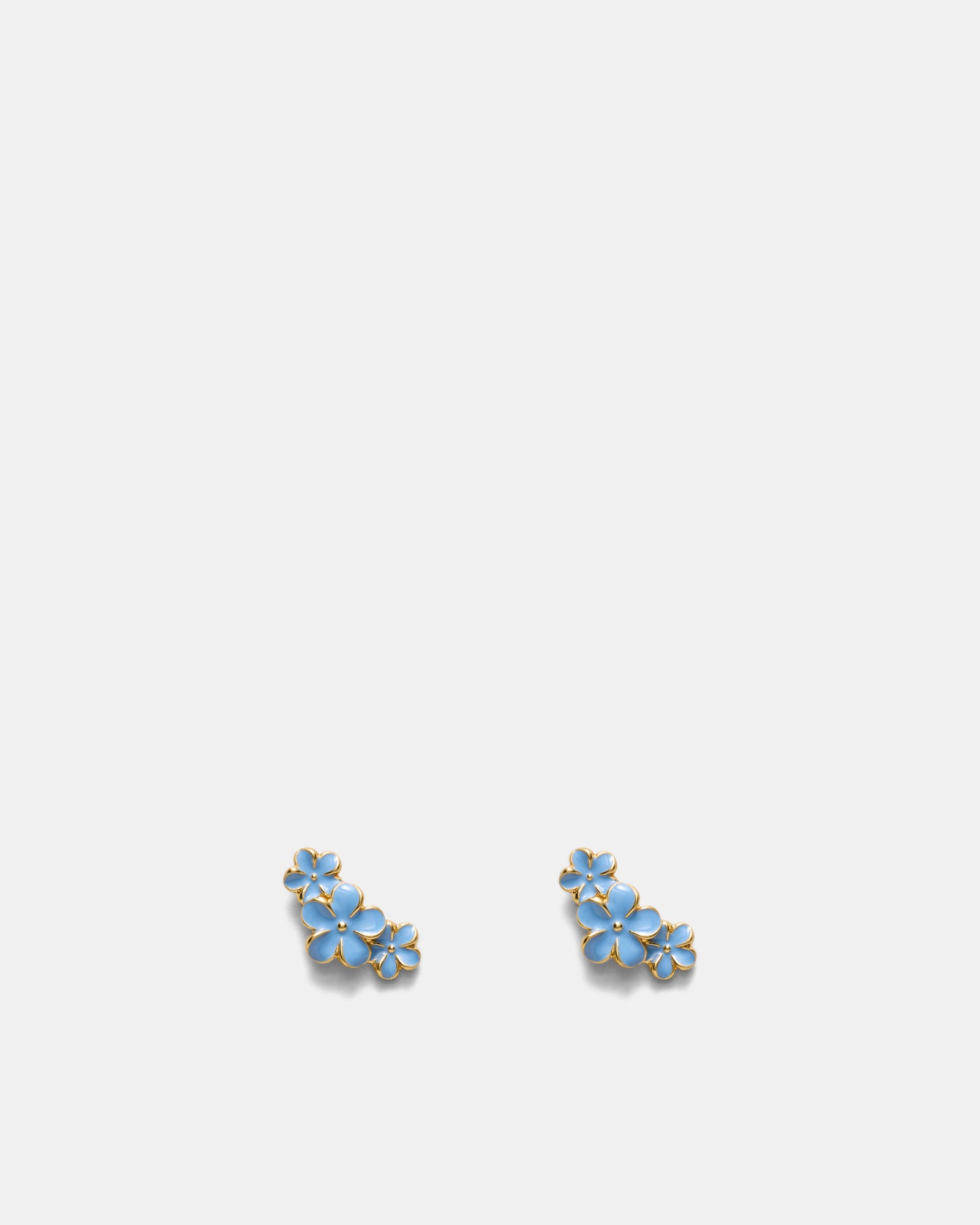 Garden Climber Stud Earrings - Cornflower Blue