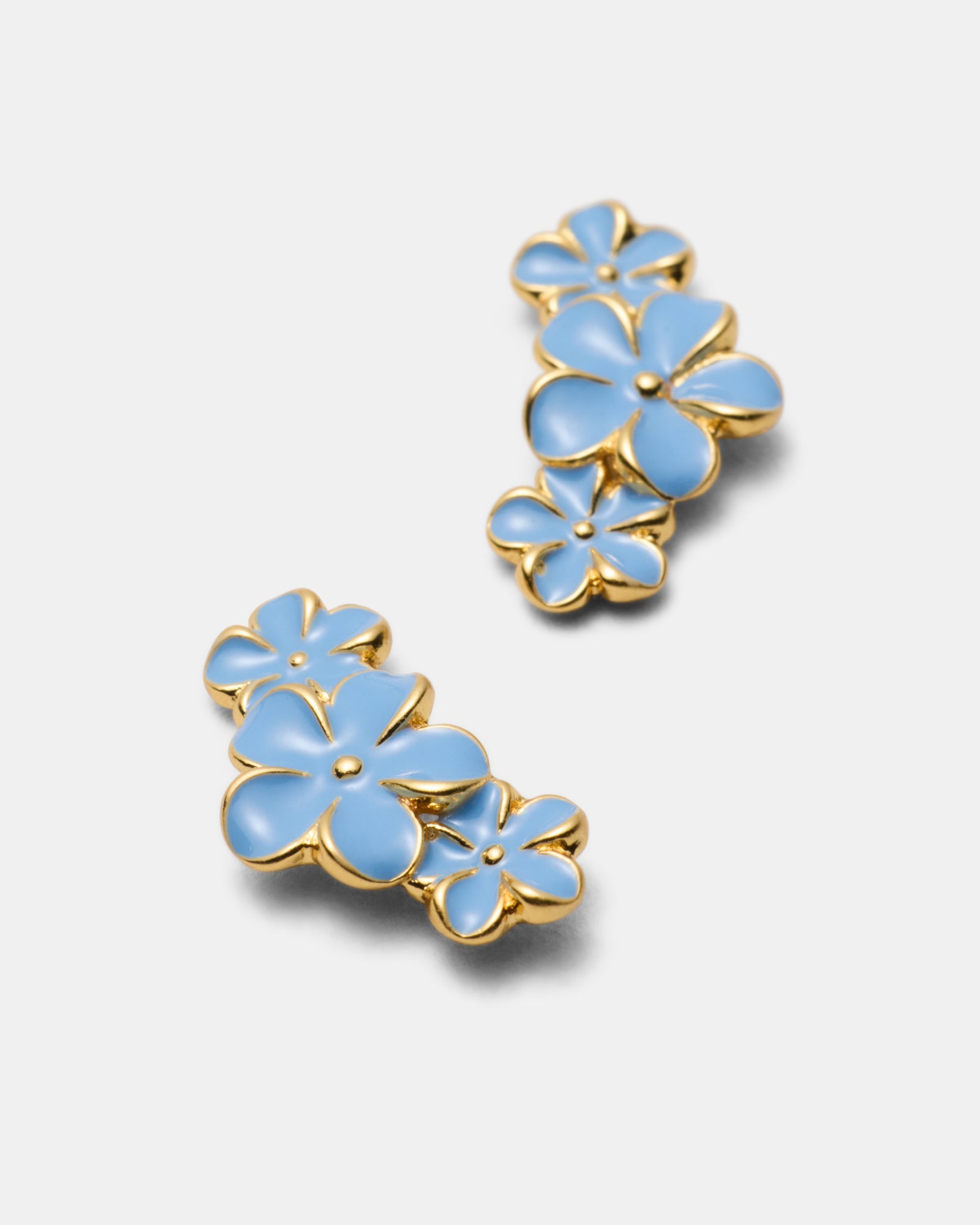 Garden Climber Stud Earrings - Cornflower Blue
