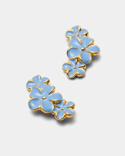 Garden Climber Stud Earrings - Cornflower Blue