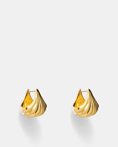 Gemini Reversible Huggie Earrings - Gold Silver
