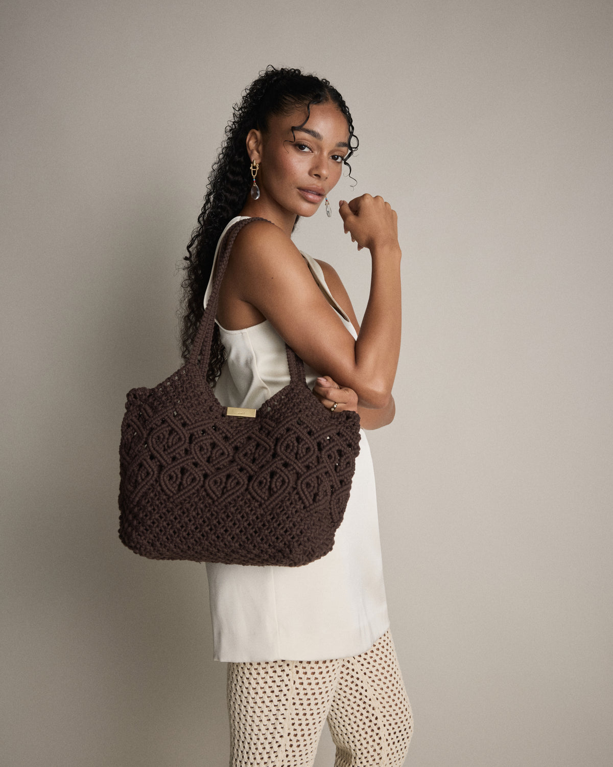 Delta Macrame Tote Bag